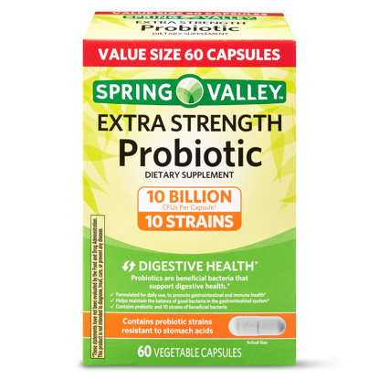 Picture of Spring Valley Extra Strength Probiotic Vegetable Capsules 60 Capsules