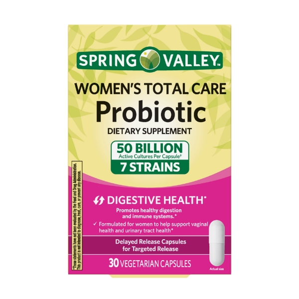Picture of Spring Valley Women's Total Care Probiotic Vegetarian Capsules 30 Count