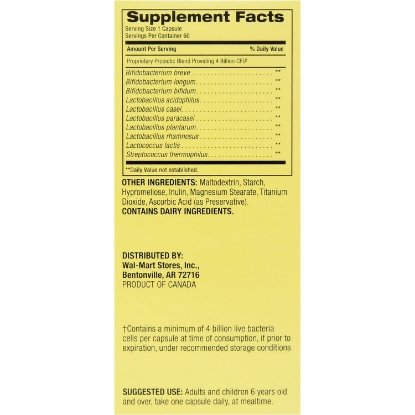 Picture of Spring Valley Daily Probiotic Dietary Supplement Vegetable Capsules 4B CFU 60 Count