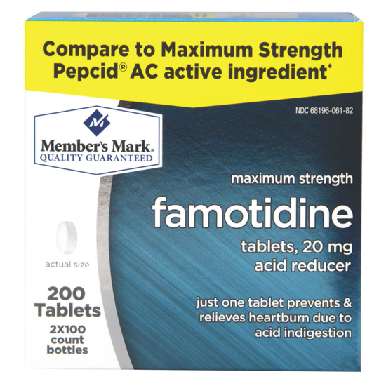 Picture of Member's Mark 20 mg Famotidine Acid Reducer 200 ct