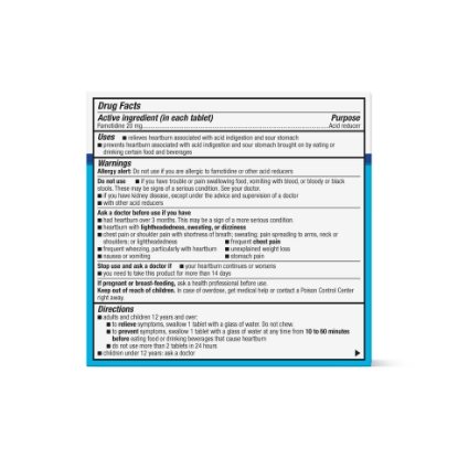 Picture of Equate Maximum Strength Famotidine Tablets 20 mg Acid Reducer for Heartburn Relief 100 Count