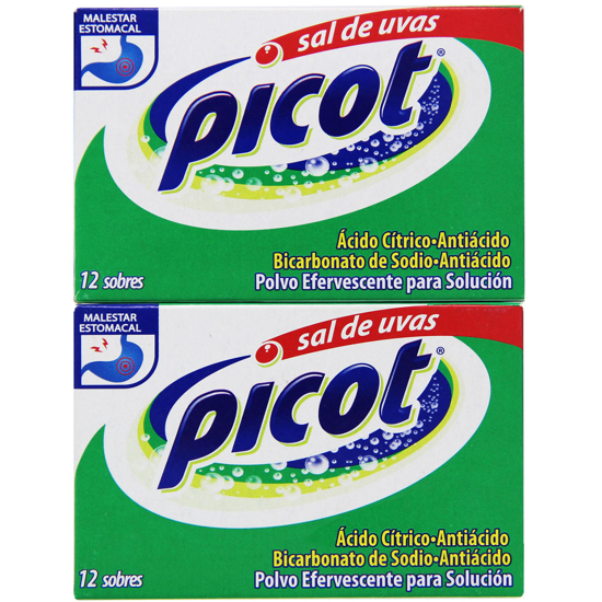Picture of Sal de Uvas Picot  Citric Acid and Sodium Bicarbonate Antacid 24 pk
