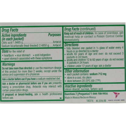 Picture of Sal de Uvas Picot  Citric Acid and Sodium Bicarbonate Antacid 24 pk