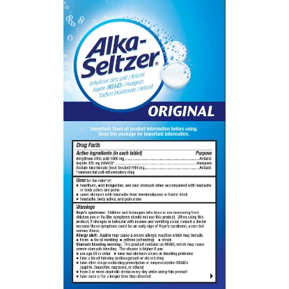 Picture of Alka Seltzer 30 Pouches of 2 Caplets Each