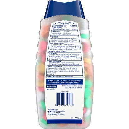 Picture of TUMS Smoothies Assorted Fruit Antacid Chewable Tablets for Heartburn Relief 250 ct