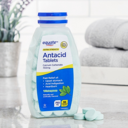 Picture of Equate Extra Strength Antacid Chewable Wintergreen Tablets 750 mg 96 Ct