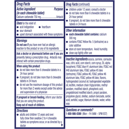 Picture of Alka Seltzer Heartburn Relief Chews Antacid Assorted Fruit 90 Ct