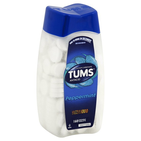 Picture of TUMS Antacid Chewable Tablets Ultra Strength for Heartburn Relief Peppermint 160 count
