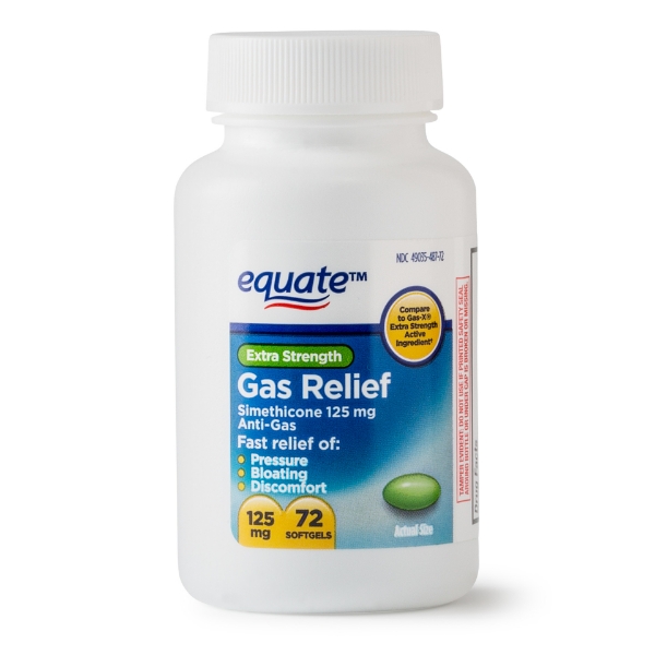 Picture of Equate Extra Strength Gas Relief Simethicone Softgels 125 mg 72 Ct