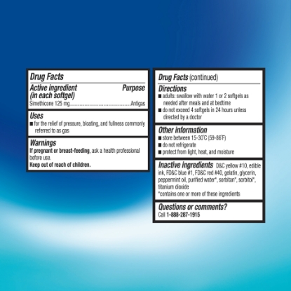Picture of Equate Extra Strength Gas Relief Simethicone Softgels 125 mg 72 Ct