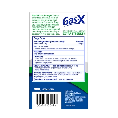 Picture of Gas-X Extra Strength Cherry Chewable Tablet for Fast Gas Relief 72 count