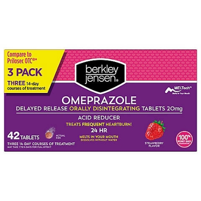 Picture of Berkley Jensen 20mg Omeprazole Orally Disintegrating Acid Reducer Tablets 42 ct