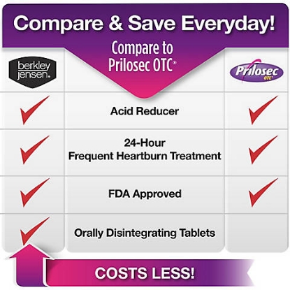 Picture of Berkley Jensen 20mg Omeprazole Orally Disintegrating Acid Reducer Tablets 42 ct