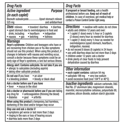 Picture of Pepto Bismol 5 Symptom Stomach Relief Caplets 24 Ct