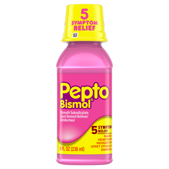 Picture of Pepto Bismol 5 Symptom Stomach Relief Liquid Original Flavor 8 Oz