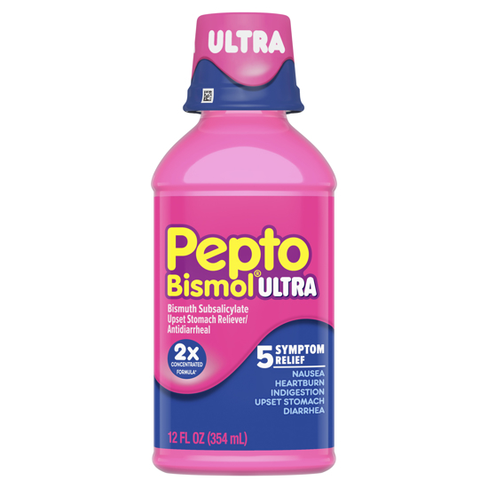 Picture of Pepto Bismol Ultra 5 Symptom Stomach Relief Liquid Original 12 oz
