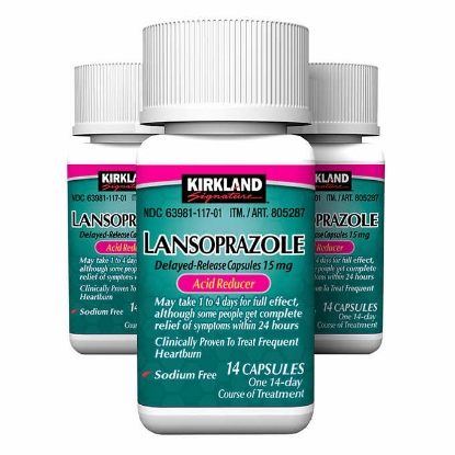 Picture of Kirkland Signature Lansoprazole 15 mg Acid Reducer 42 Capsules