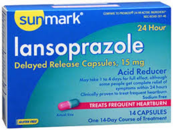 Picture of Sunmark Lansoprazole Acid Reducer Delayed Release Capsules 15 mg 14 Count