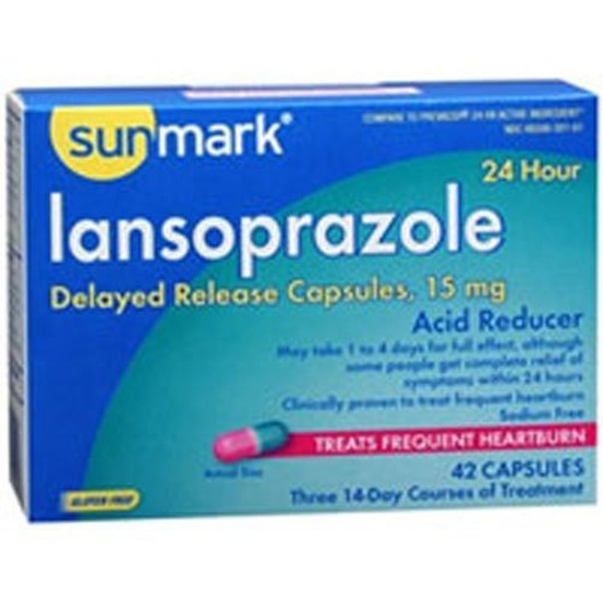Picture of Sunmark Lansoprazole Delayed Released Capsules 15 mg 42 Capsules