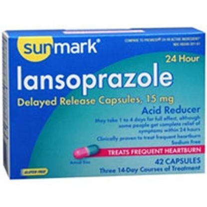 Picture of Sunmark Lansoprazole Delayed Released Capsules 15 mg 42 Capsules