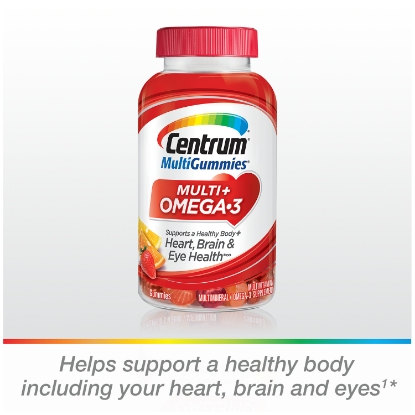 Picture of Centrum Adult Multi Gummies Multi Omega 3 100 Count Natural Strawberry Lemon Orange Flavors Multivitamins Multimineral Supplement Gummy Vitamins D3 B Antioxidants