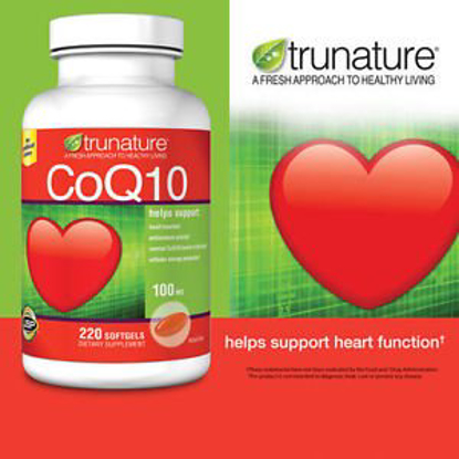 Picture of Trunature CoQ10 100 mg Coenzyme Q-10 Heart Antioxidant 220 Softgels