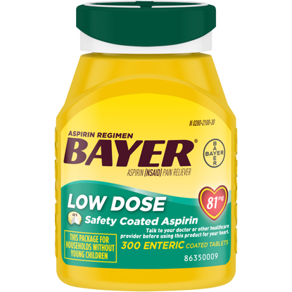 Picture of Aspirin Regimen Bayer Low Dose Pain Reliever Enteric Coated Tablets 81 mg 300 Ct