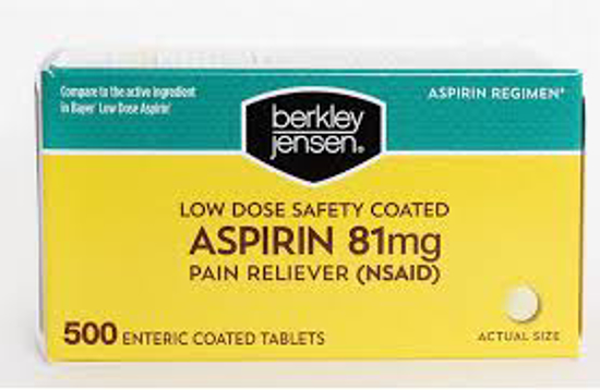 Picture of Berkley Jensen 81 mg Low Dose Safety Coated Aspirin 500 ct