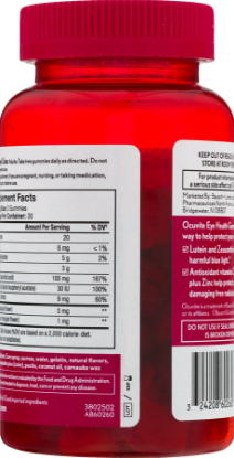 Picture of Bausch + Lomb Ocuvite Eye Vitamin & Mineral Supplement Eye Health Gummies 60 CT