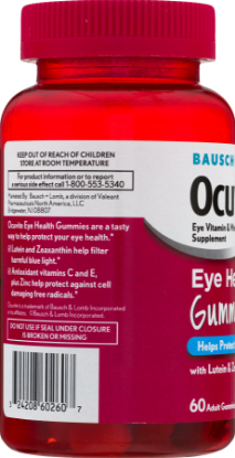Picture of Bausch + Lomb Ocuvite Eye Vitamin & Mineral Supplement Eye Health Gummies 60 CT