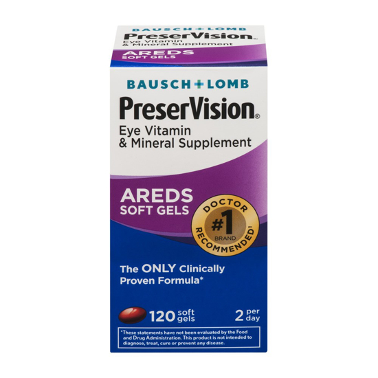 Picture of Bausch & Lomb PreserVision Eye Vitamin & Mineral Supplement 120 Ct Soft Gels