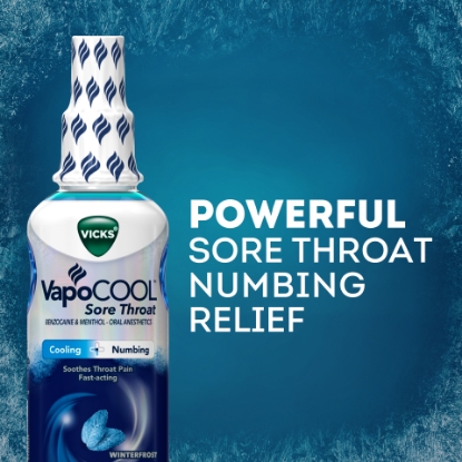 Picture of Vicks VapoCool Sore Throat Numbing Spray Medicine Winterfrost 6 oz
