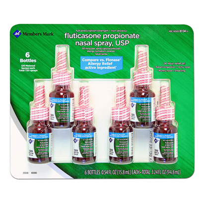 Picture of Members Mark Fluticasone Propionate Nasal Spray 6 pk 0.54 fl. oz. bottle