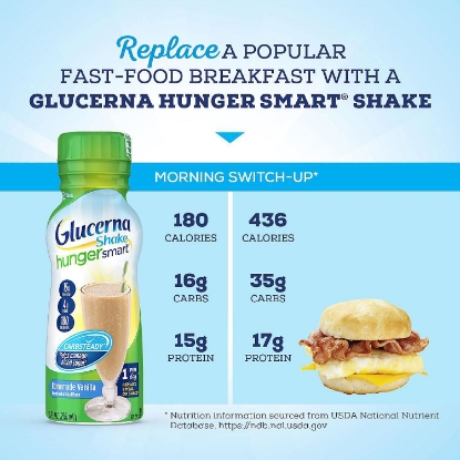 Picture of Glucerna Hunger Smart Diabetes Nutritional Shake To Help Manage Blood Sugar Homemade Vanilla 10 fl oz 12 ct