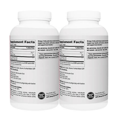 Picture of Berkley Jensen 1200 mg Fish Oil Softgels 2 pk 200 ct