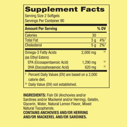 Picture of Spring Valley Omega-3 from Fish Oil Maximum Care Softgels 2000 mg 180 Count