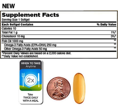 Picture of Kirkland Signature Fish Oil 1000 mg 400 Soft gels