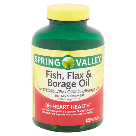 Picture of Spring Valley Fish Flax & Borage Oil Softgels 120 Count