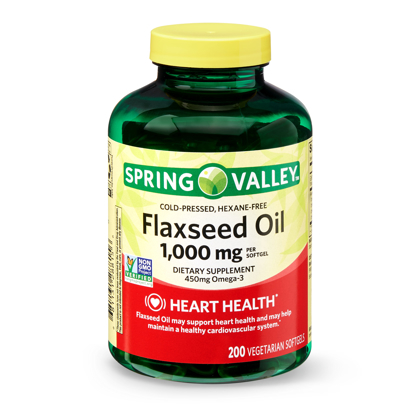 Picture of Spring Valley Flaxseed Oil 1000 mg 200 Vegetarian Soft gels