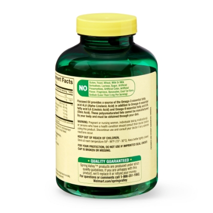 Picture of Spring Valley Flaxseed Oil 1000 mg 200 Vegetarian Soft gels