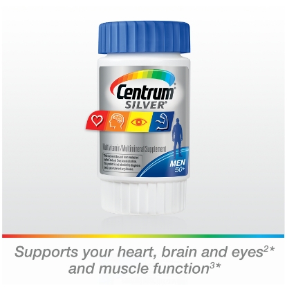 Picture of Centrum Silver Multivitamins for Men Over 50 Multivitamin Multimineral Supplement with Vitamin D3 B Vitamins and Zinc 100 Count