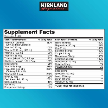 Picture of Kirkland Signature Daily Multi 500 Tablets