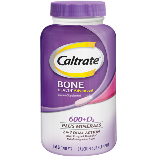 Picture of Caltrate Bone Health Advanced 600+D3 plus Minerals Calcium Tablets 165 Ct