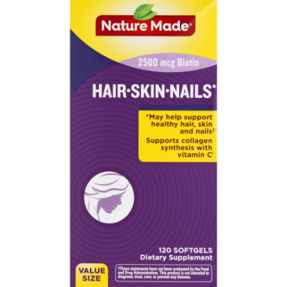 Picture of NATURE MADE Hair Skin Nails 2500 mcg Biotin Softgels 1200 CT