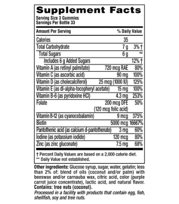 Picture of Vitafusion Gorgeous Hair Skin & Nails Multivitamin Gummy Vitamins 100ct