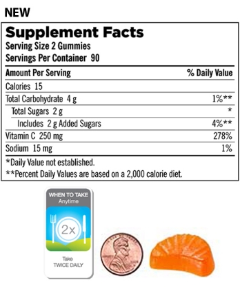 Kirkland Signature Vitamin C 250 mg 360 Adult Gummies