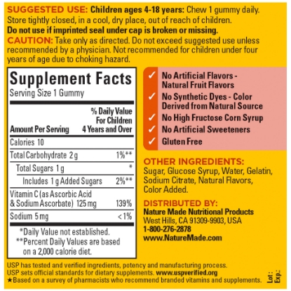 Nature Made Kids First Vitamin C Gummies 60 Ct