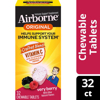Airborne Immune Support Tablets with Vitamin C Very Berry 32 Chewable Tablets