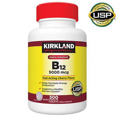 Kirkland Signature Quick Dissolve B-12 5000 mcg 300 Tablets