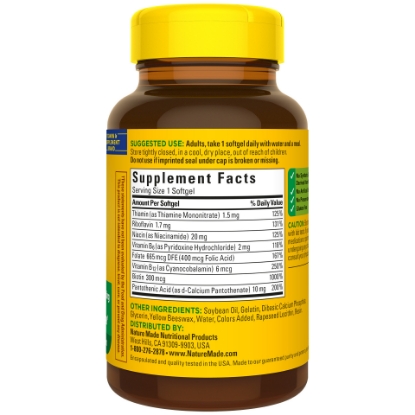 Nature Made Super B Energy Complex Softgels 60 Count for Metabolic Health